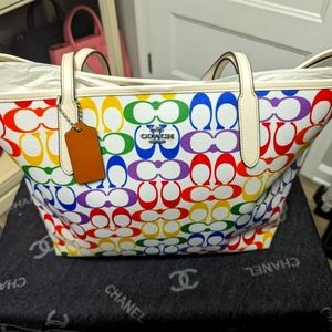 HTF Coach limited edition pride tote bag NWT